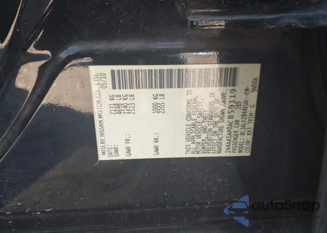 2010 Nissan Maxima 3.5 Sv из США, поврежденный, VIN 1N4AA5AP0AC859119